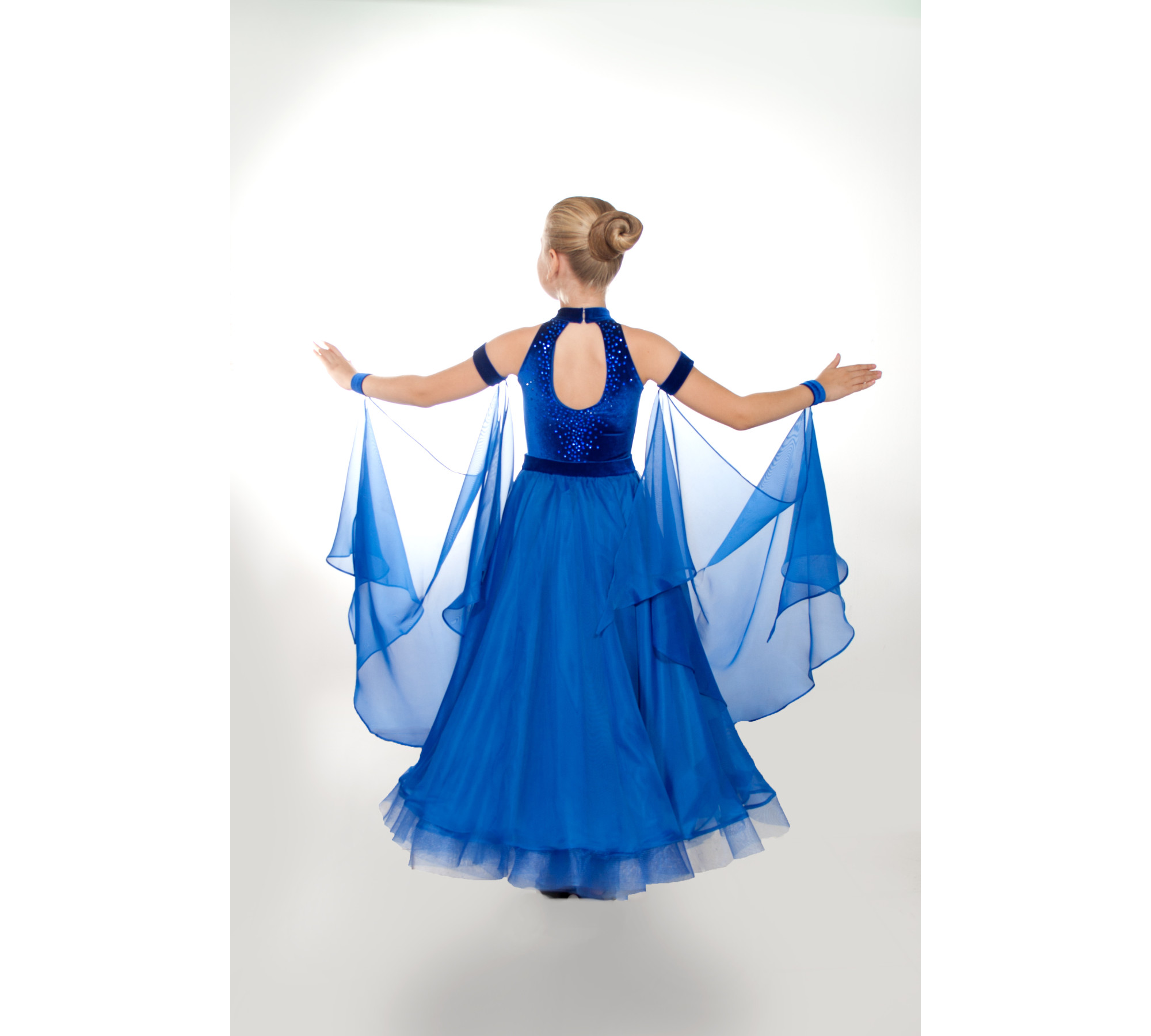 Blue Convertible Ballroom Dance Dress | Transformable Standard Competition Dress