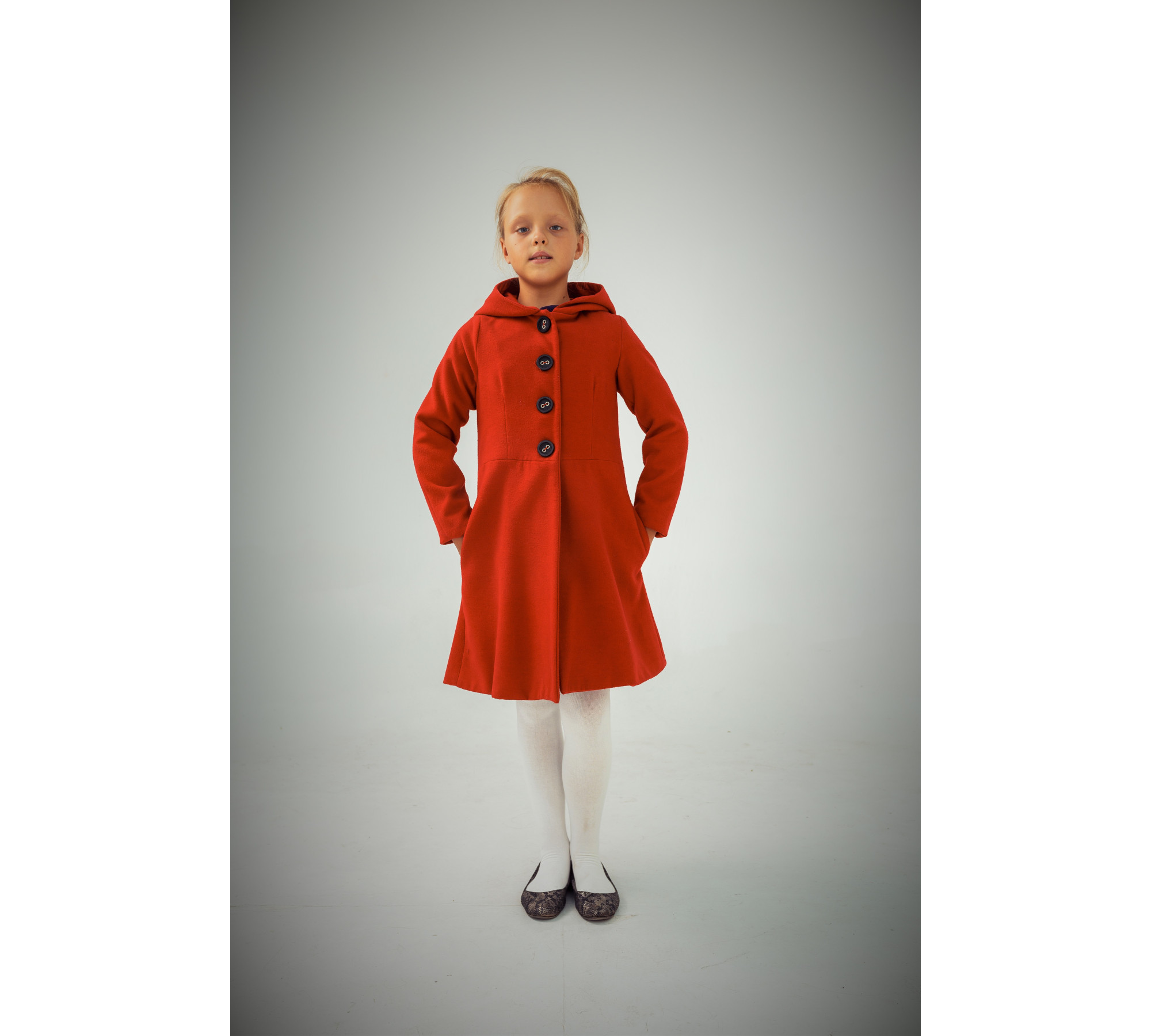 Red in Hood – Children's Red Hooded Coat