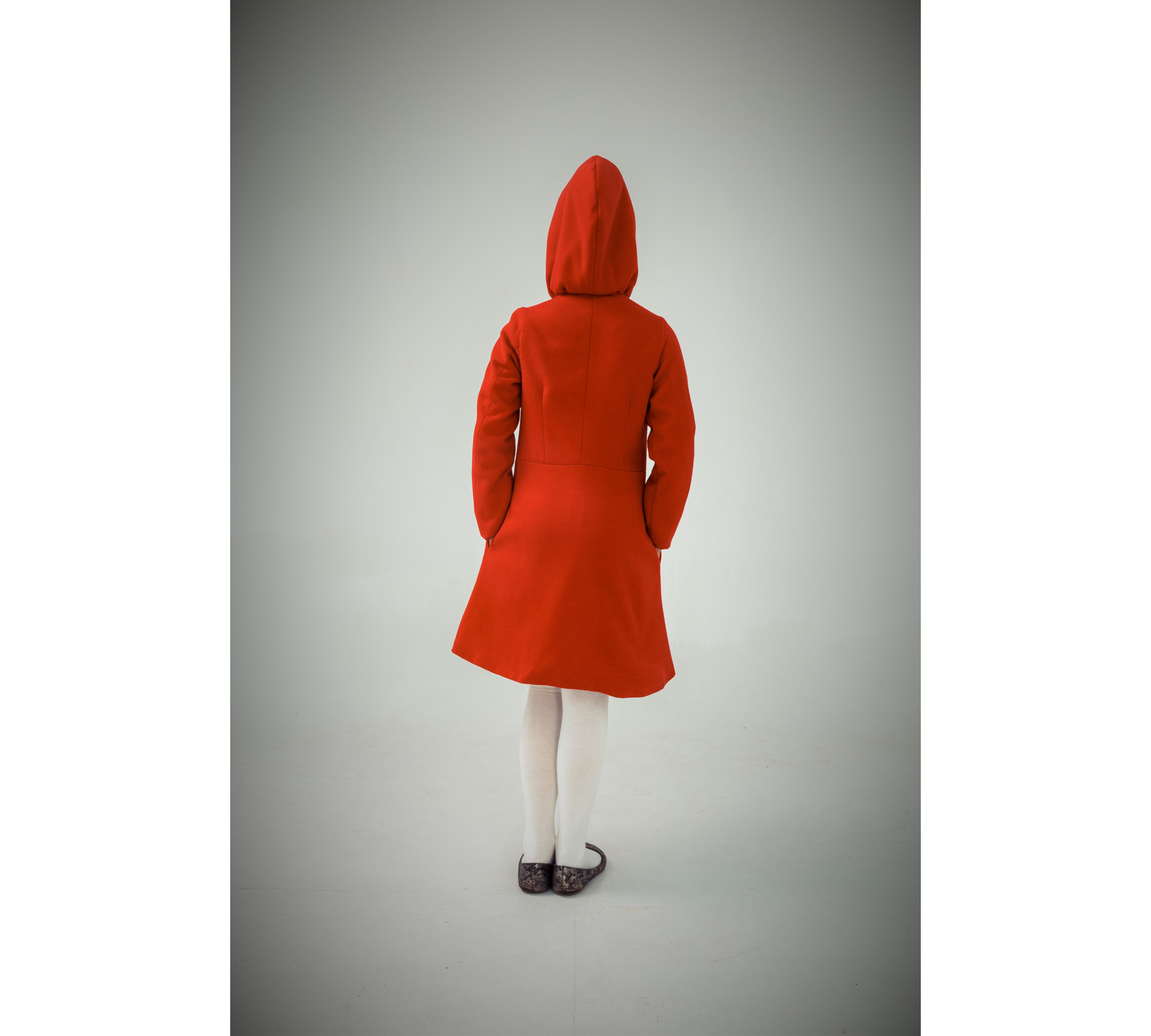 Red in Hood – Children's Red Hooded Coat