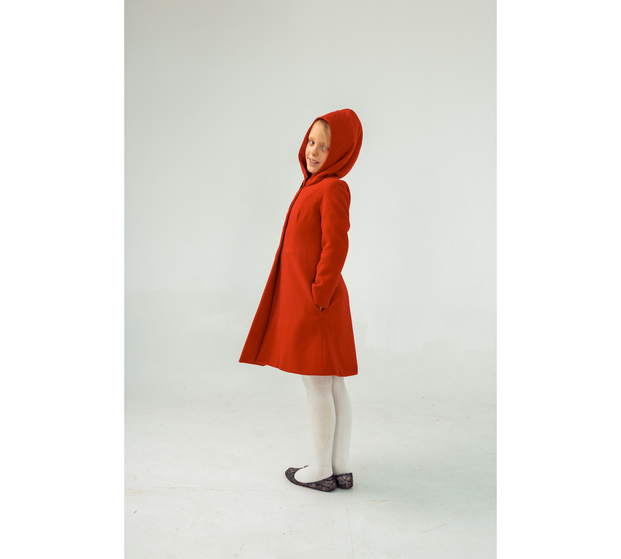 Red in Hood – Children's Red Hooded Coat